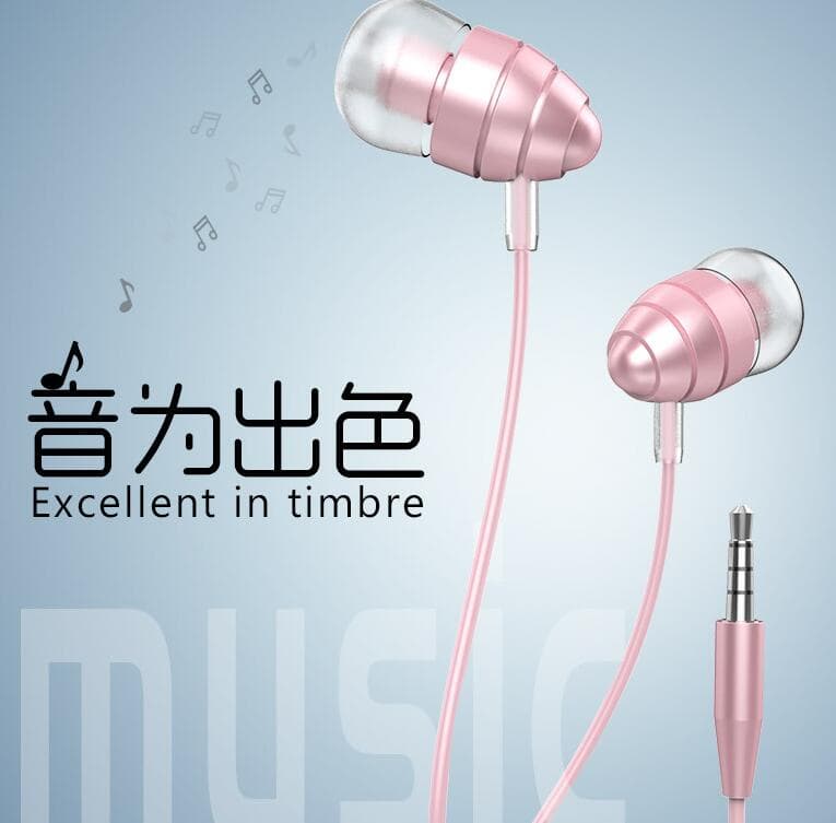 spining top earphone fashion pink headphone metal earphone